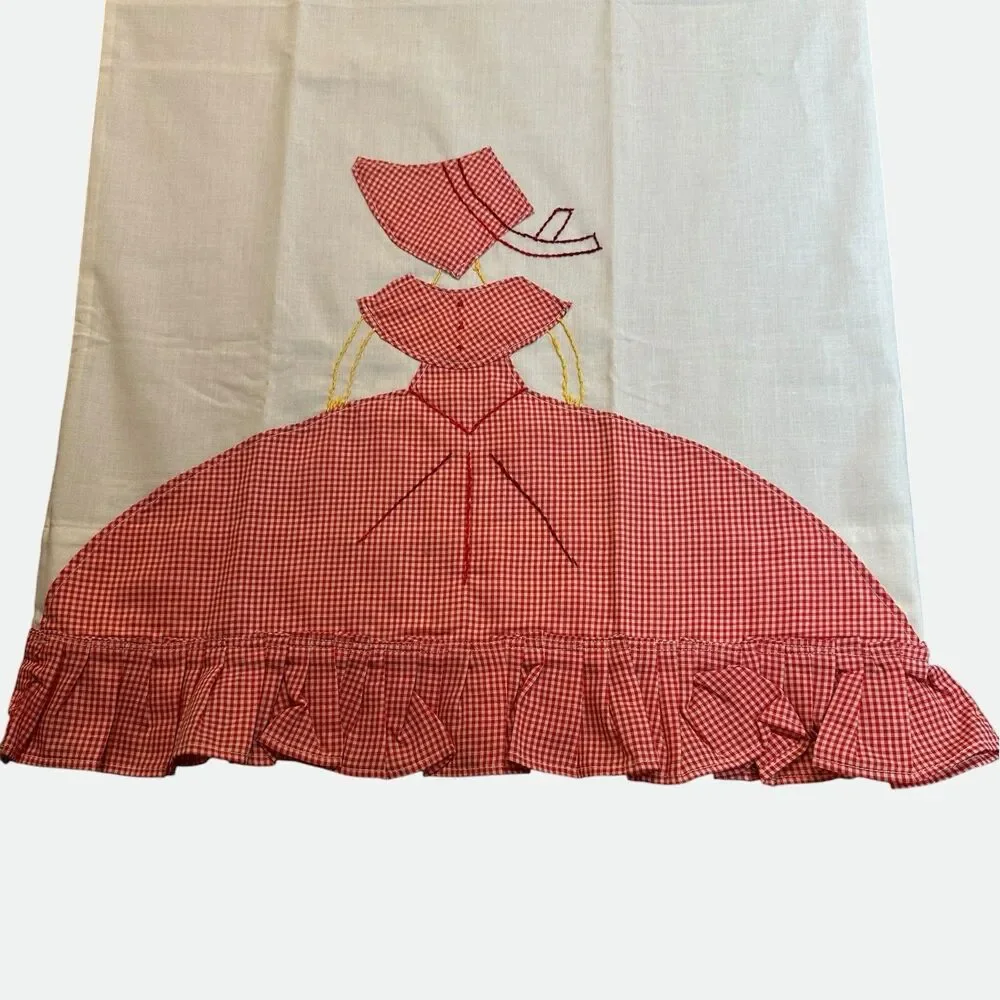 VTG JCPenney Muslin Pillowcases Pair Sunbonnet Sue Southern Belle Cottagecore
